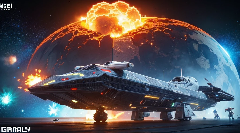 Pixel Games,Sci-fi scene,Space War,Spaceship Battle Group,Fire,explode,Pixel Art #Pixel Art