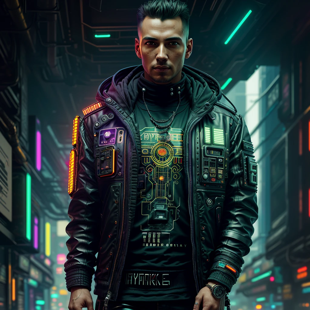 (best quality,masterpeace),full body shot,(hyperdetailed colourful),
((detailed cyberpunk man head)),
, hdr, dramatic, cinematic lighting, trending on artstation,trending on CGSociety, professional majestic oil painting by greg rutkowski,immense detail, rim lighting, two tone lighting, dimly lit, low key ,