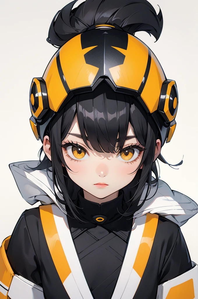 logo, bumblebee, black, white, orange, cartoon style,