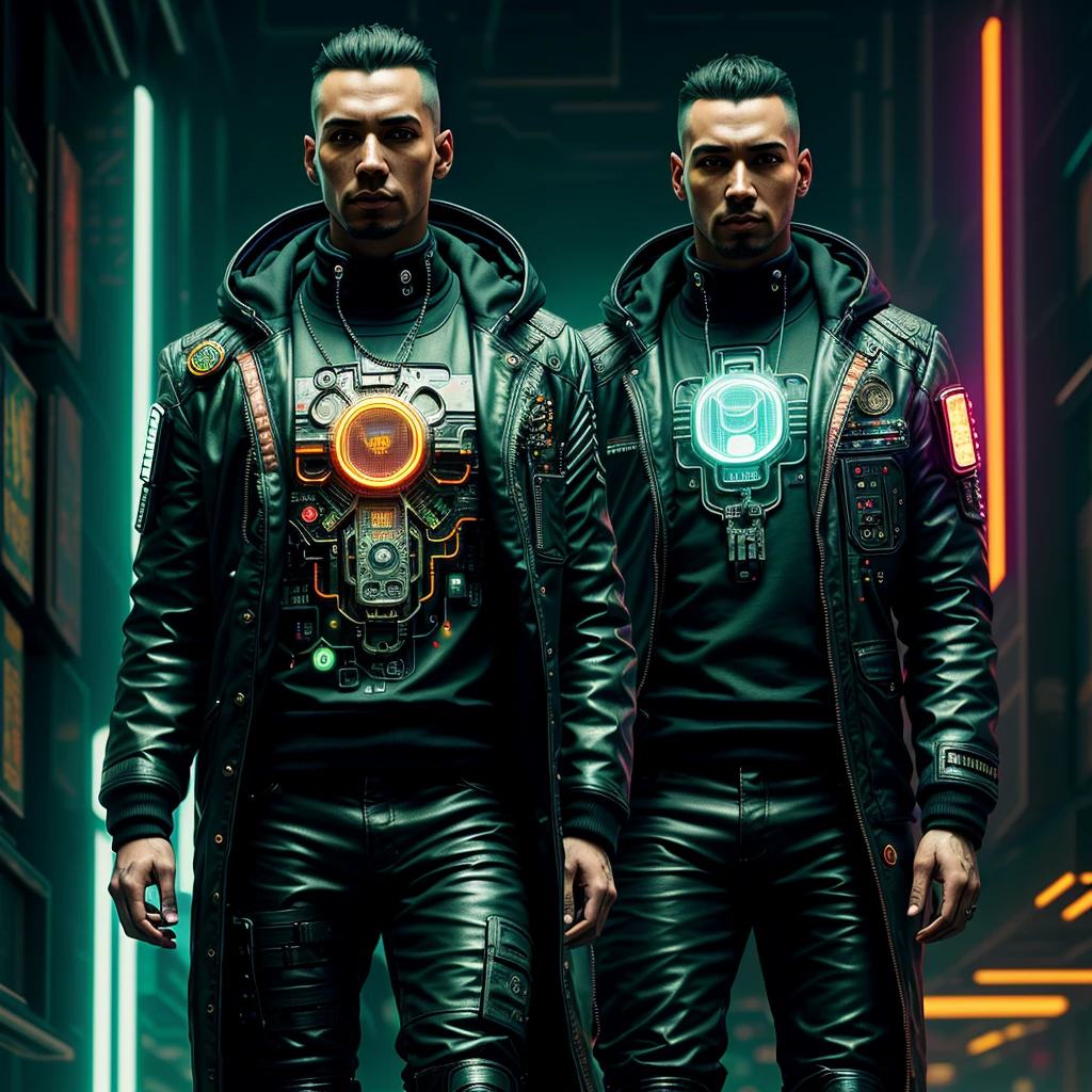 (best quality,masterpeace),full body shot,(hyperdetailed colourful),
((detailed cyberpunk man head)), 
, hdr, dramatic, cinematic lighting, trending on artstation,trending on CGSociety, professional majestic oil painting by greg rutkowski,immense detail, rim lighting, two tone lighting, dimly lit, low key ,
