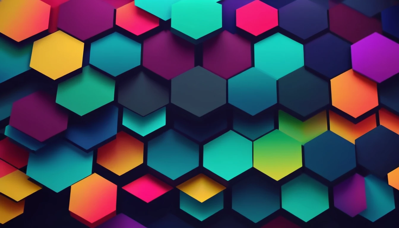 Create an abstract geometric background with a modern color palette for a technology conference. 4K, UHD