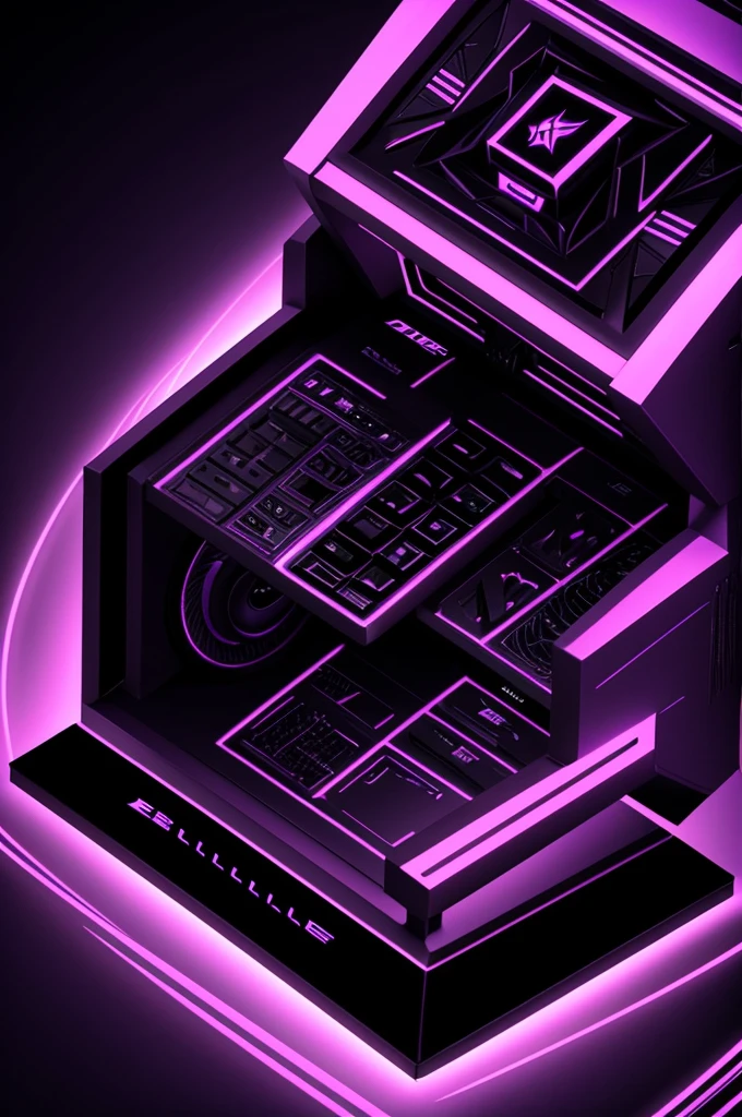 An image with the style of video games in purple and black colors with the name ELITEGAMING