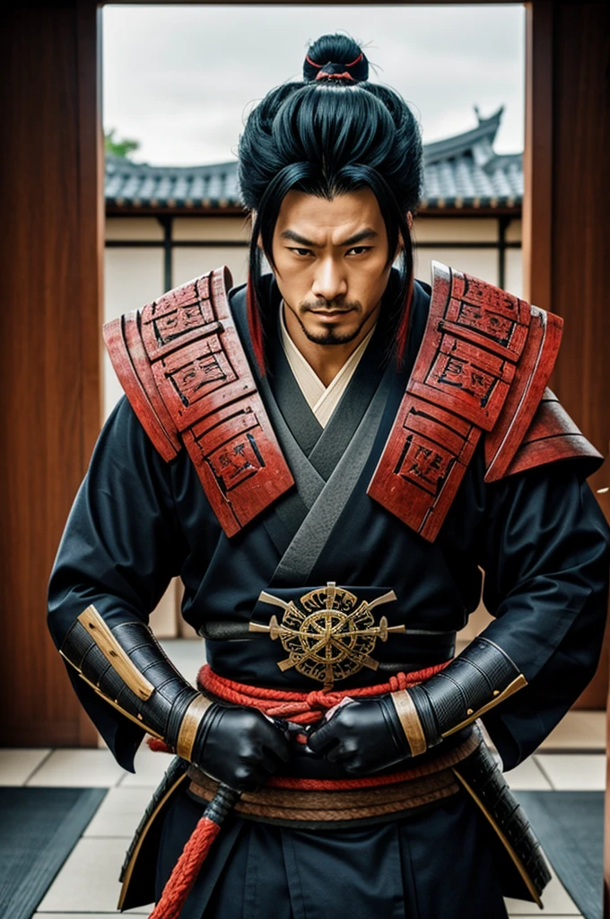 Anime villain in a samurai outfit 