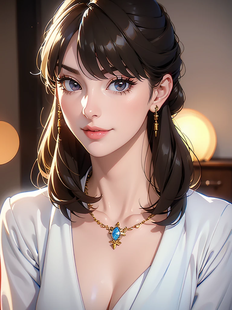 One person, Mature Woman, masterpiece, spouse, goddess,short hair ,((Purple Hair)),