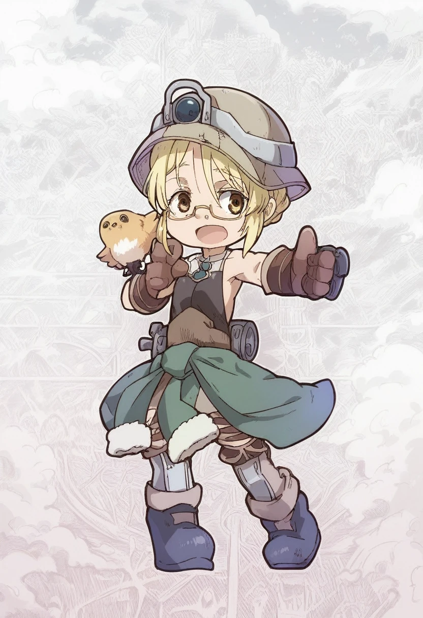 anime character with a hat and gloves holding a bird, alchemist girl, art style of rune factory 5, rune factory 5, small girl, mechanized witch girl, gyro zeppeli, art style of dark cloud 2, vanillaware artwork, gear aurora, , maple story gun girl, hq artwork, mushoku tensei,shingeki_no_kyojin_s4_style,