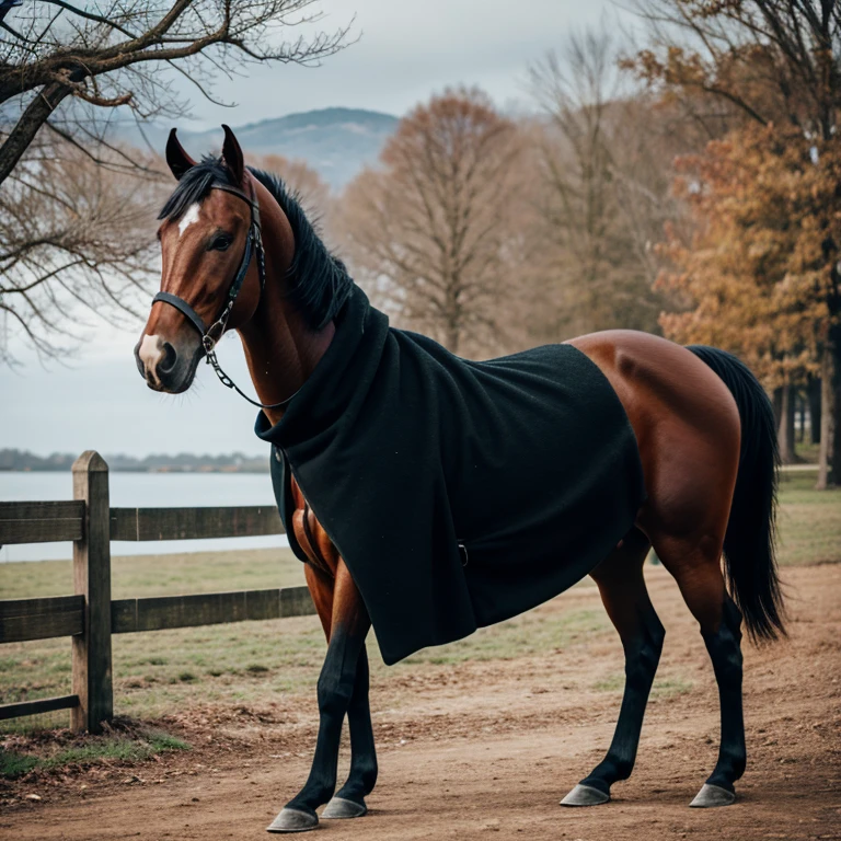 Horse in a coat