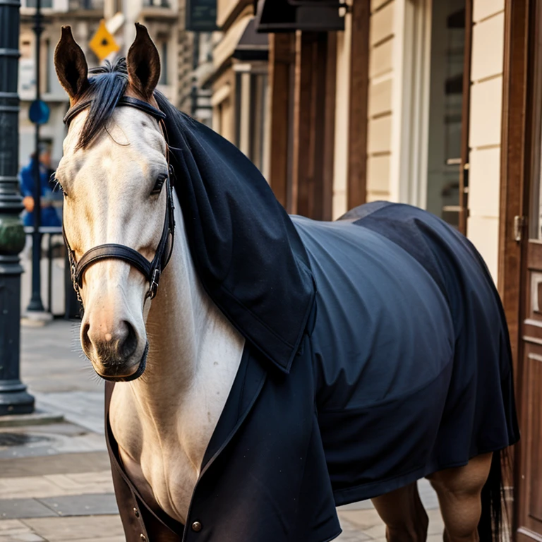 Horse in a coat