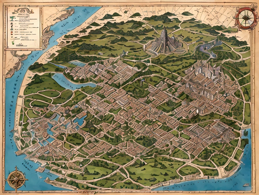 um mapa de uma cidade em ruins com muitas raízes sem plantas, destroyed, ruins, worries, vineyards, dead trees, medieval city map, Japan, japanese capital, feud, Japanese, Renaissance background of the port city, fantasy capital, flintlock fantasy capital, the streets of baldur&#39;s gate, medieval city, a medieval city, city map, detailed city, gaslight fantasy capital, steam office maps, small port village, medieval map of small town, fantasy city scenery