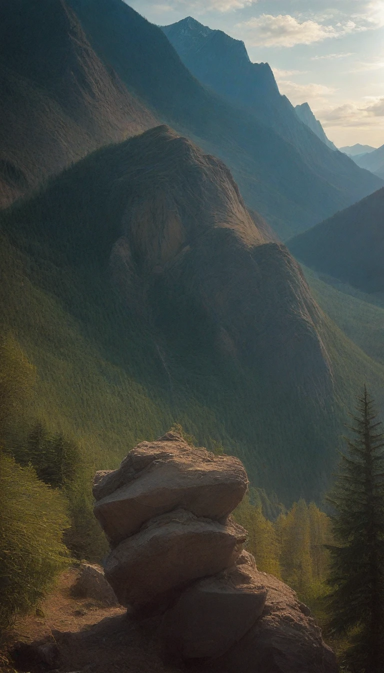 Mountains and forests,There is a kind of beast,It looks like a hawk but has human fingers(best quality,4K,8K,masterpiece:1.2),Ultra Detailed,(lifelike,Photo real,Photo real:1.37),Highly detailed animals,Realistic lighting,Fantasy Creatures