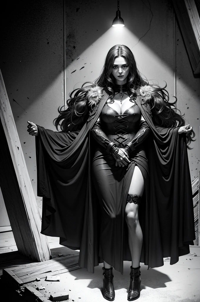 dark atmospheric horror, middle aged sexy cyberpunk witch coven in a cave, (RAW photo, real, best quality, masterpiece:1.2), detailed, (hyper realistic, photo-realistic:1.2), high quality, (dark lighting:1.2), perfect lighting