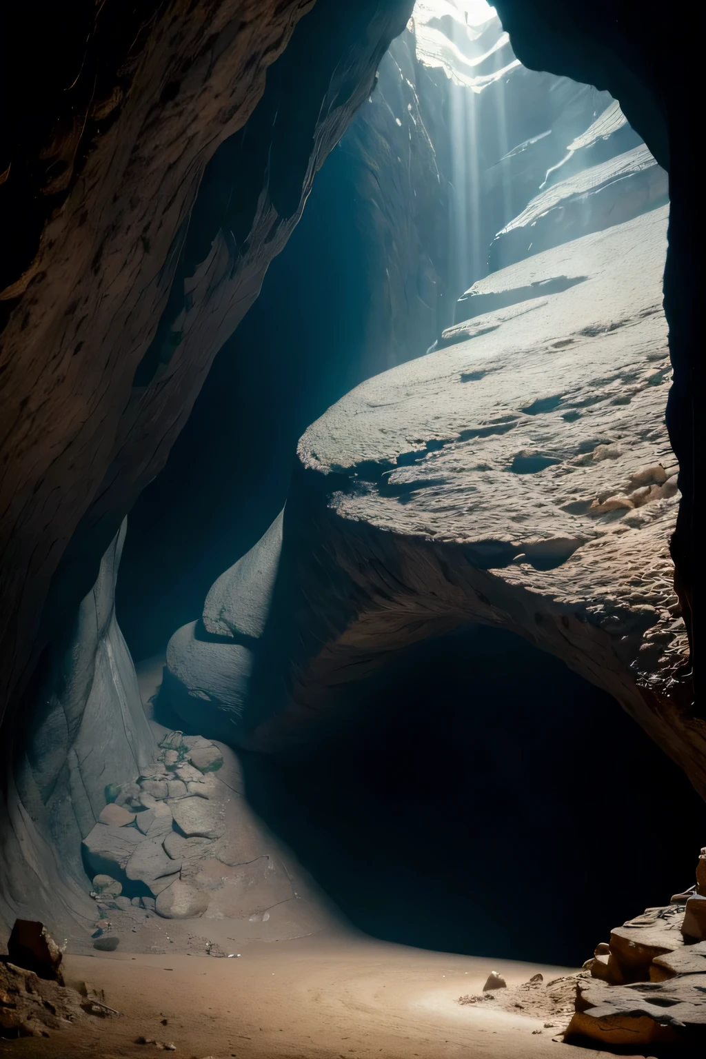 ((best qualityer)), ((work of art)), (detailded),1 golem in a huge cave, clear lighting, detailed shadows