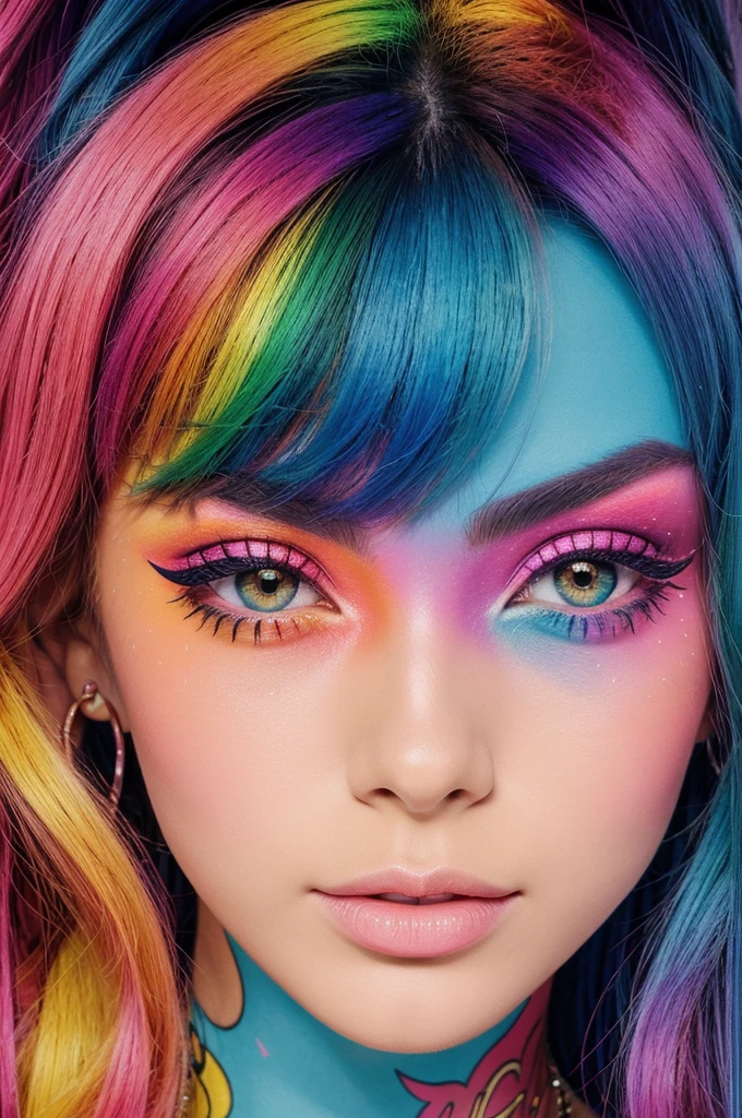 🌈 **Color Code** 🌈
---
The poster features a vibrant, colorful background with a beautifully drawn anime eye adorned with exquisite makeup. The phrase "Color Code" is displayed prominently across the image, with each letter in a different, bold color to enhance the lively and artistic theme.