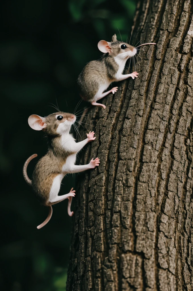 Elegantly raising a small mouse on its trunk so that the mouse can see the stars