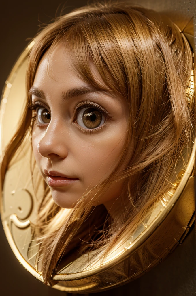 cartoon style character on finance theme. coin with big eyes. Good-natured, Curious, round gold