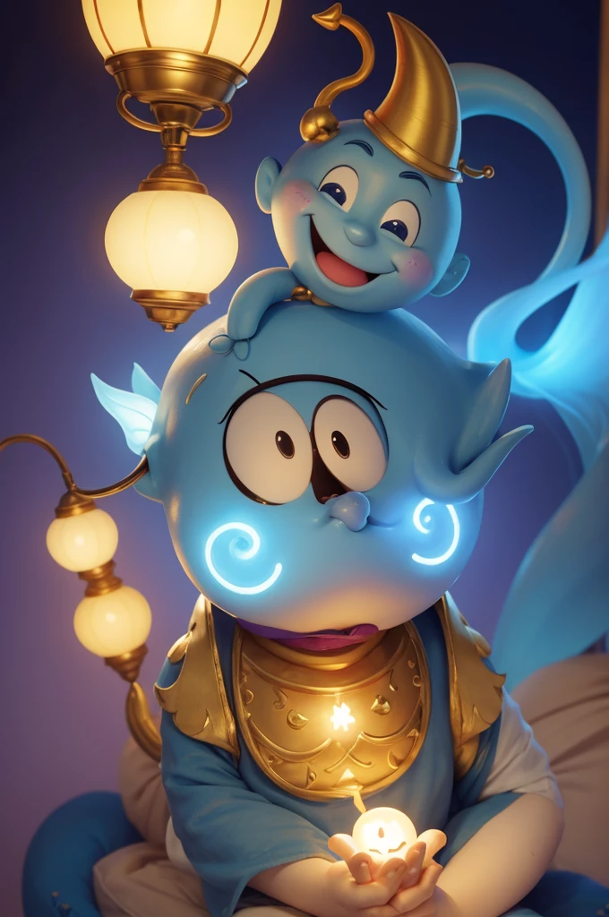lamp genie with happy face 