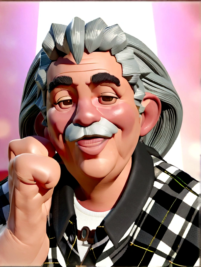 Cartoon character of a man with the characteristics of the attached image, stylized character, animation style rendering, 3d stylized, Arnold Maya rendering, Stylized 3D rendering, toon render screenshot, 3d character, 3d character, Stylized 3D rendering, 3D character rendering, cartoon character, Personagem de close up, character posing, (Pixar-style) (master part:1.2) (bokeh) (best qualityer) (skin detailed) (detailed texture) (8K) (Argilla) (cinematic lighting) (sharp focus,Sit down and lift your upper body