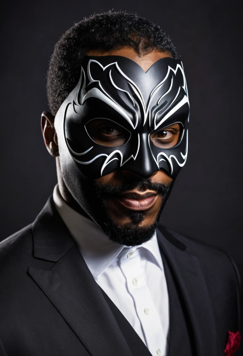super scare black man, villain all masked.