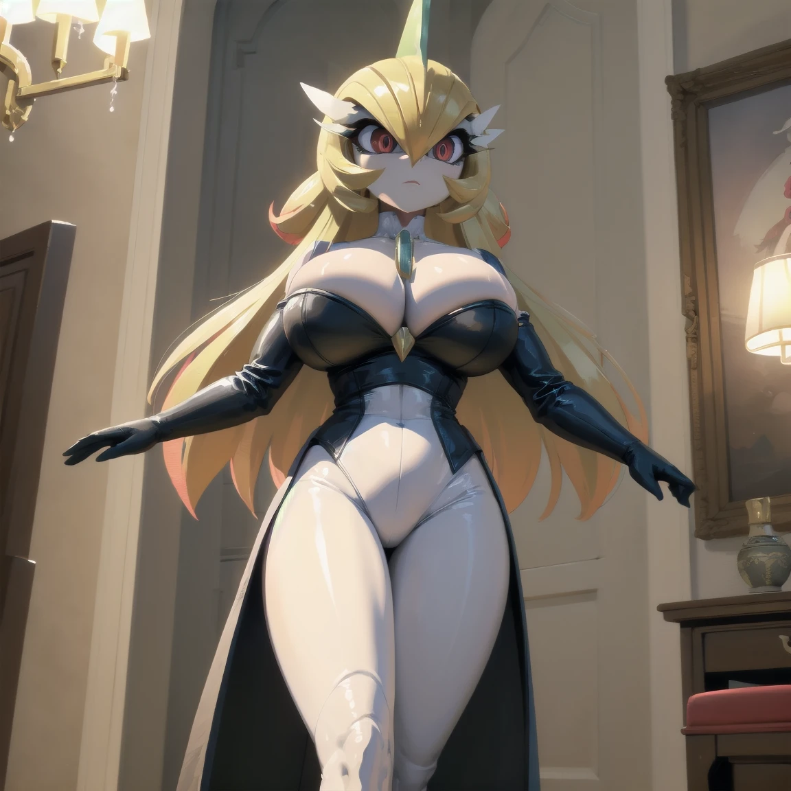 (the tags are unordered)
The Iron Valiant Pokemon,walking in a mansion,3D rendering,portraits,ultra-detailed,professional,vivid colors,HDR,bokeh,fantasy atmosphere,majestic presence,golden details,shining armor,fiery eyes,dynamic pose,mysterious lighting,dark shadows,stained glass windows,luxurious furniture,marble floors,elegant staircase,grand chandelier,ornate decorations,antique paintings,opulent interior design,enchanted atmosphere,breathtaking beauty,strong presence,awe-inspiring sight,imposing stature,regal elegance,commanding presence,majestic aura,intricate details,magnificent architecture,solemn atmosphere,hauntingly beautiful,lush surroundings
