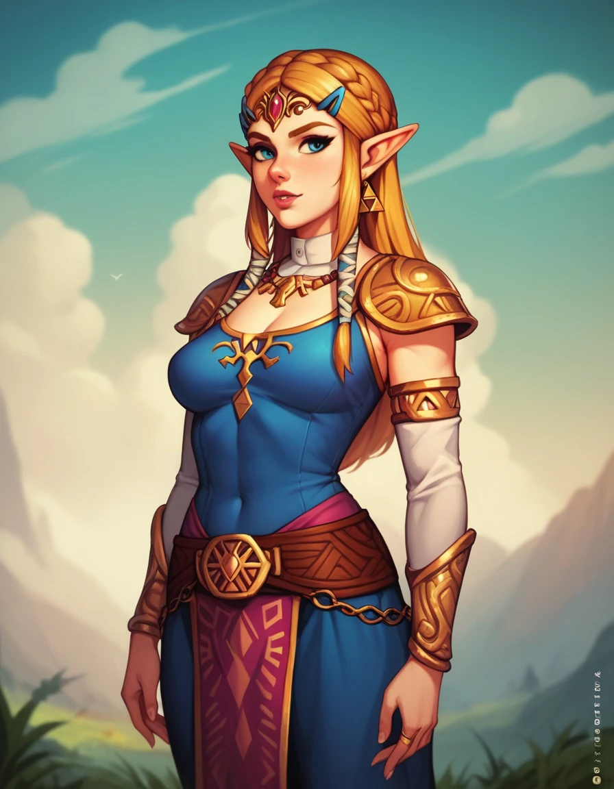 , solo, score_9,score_8_up,score_7_up, female, zelda from legend of Zelda, standing,