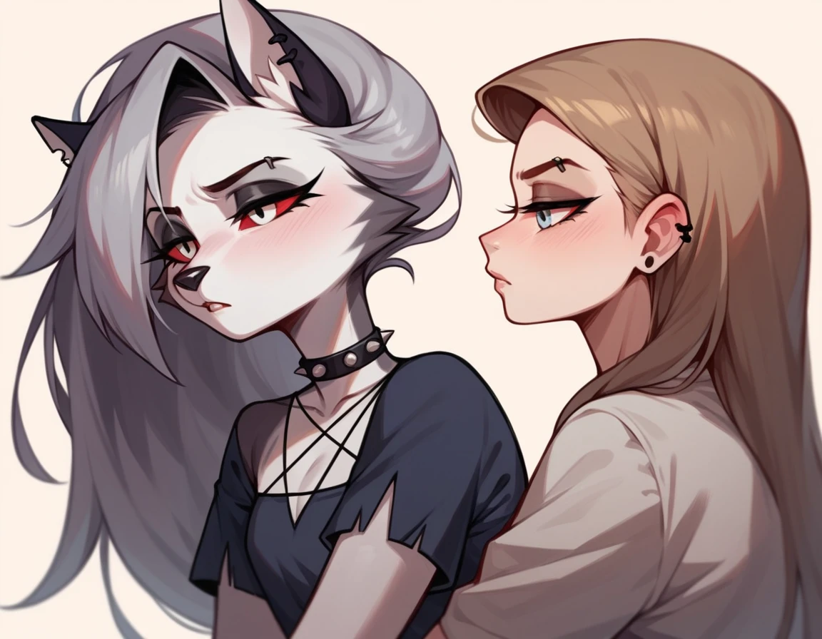 loona from helluva boss swallowing a young student's penis