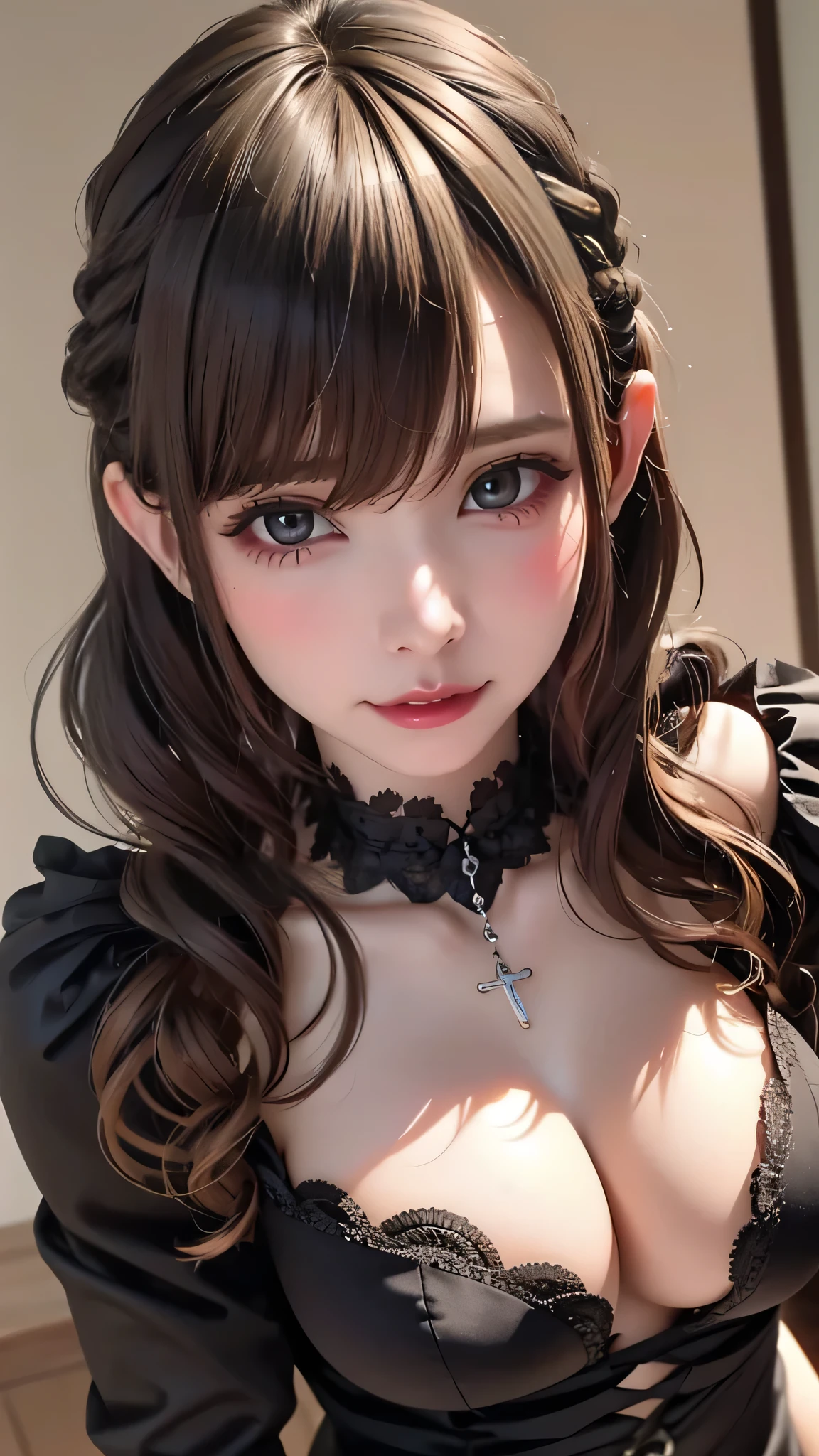 (Thin type:1.5),(large breasts),(random hairstyle),(Highest image quality, (8K), Ultra-realistic, Best Quality, High quality, High Definition, high quality texture, high detailing, Beautiful detailed, fine detailed, extremely details CG, Detailed texture, realistic representation of face, masterpiece, presence)