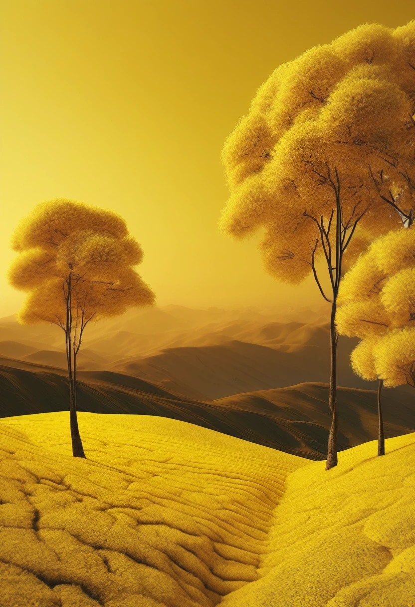 yellow aesthetic landscape, 8k, masterpiece,