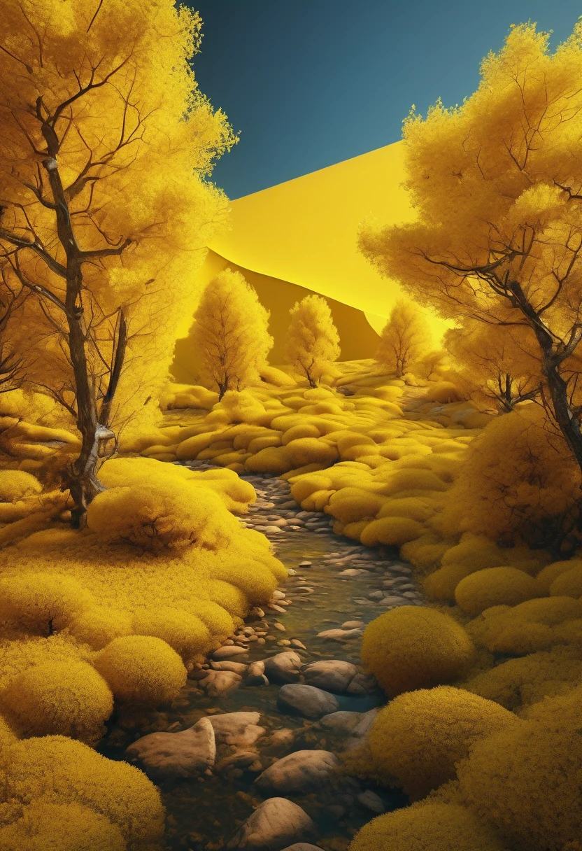 yellow aesthetic landscape, 8k, masterpiece,