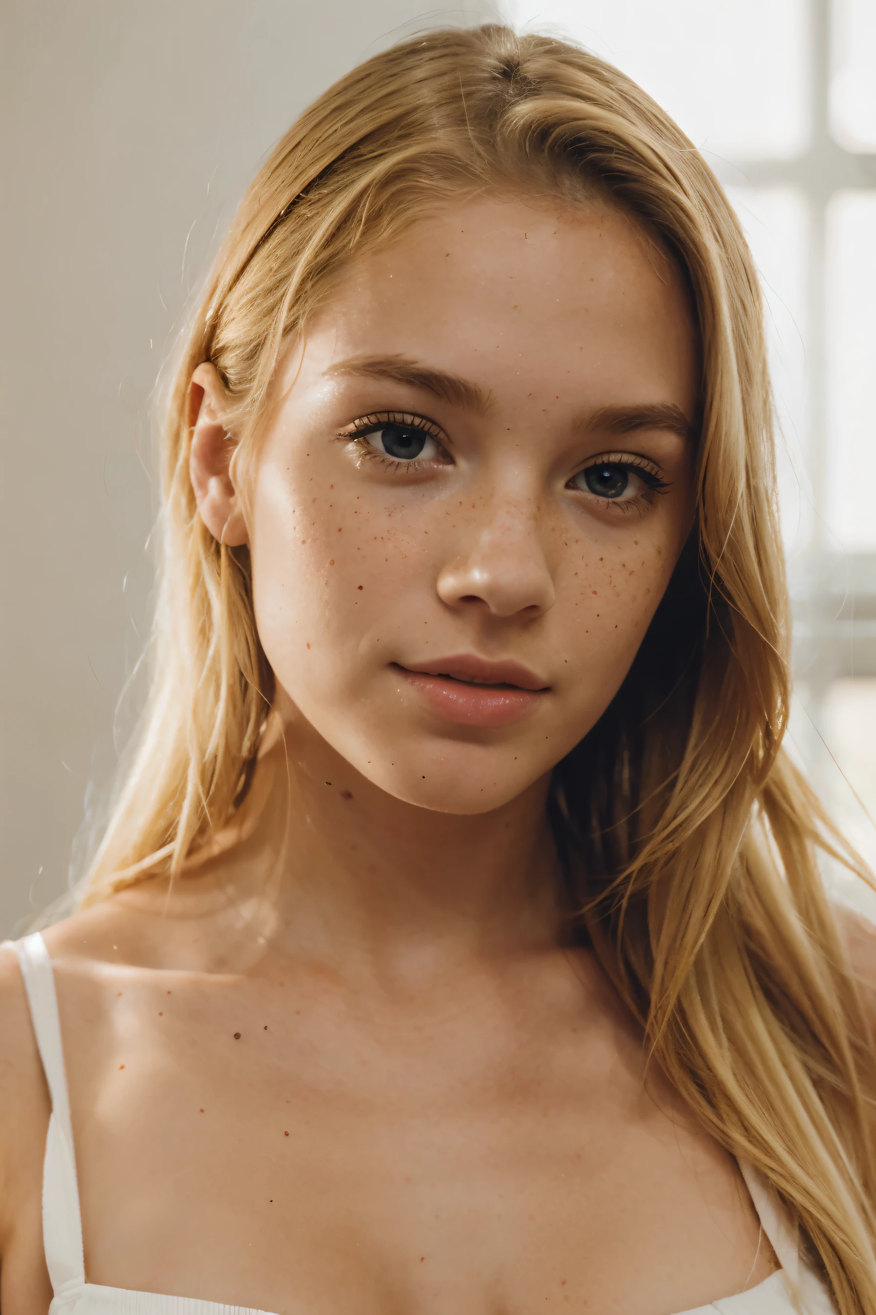 young blonde with freckles 