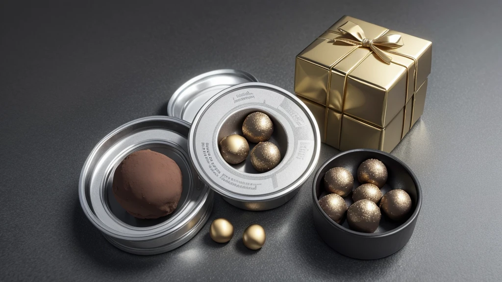 Image about economy, Graphics, etc, silver theme/gray with chocolate truffles with gold details, deia ênfase nos Graphics