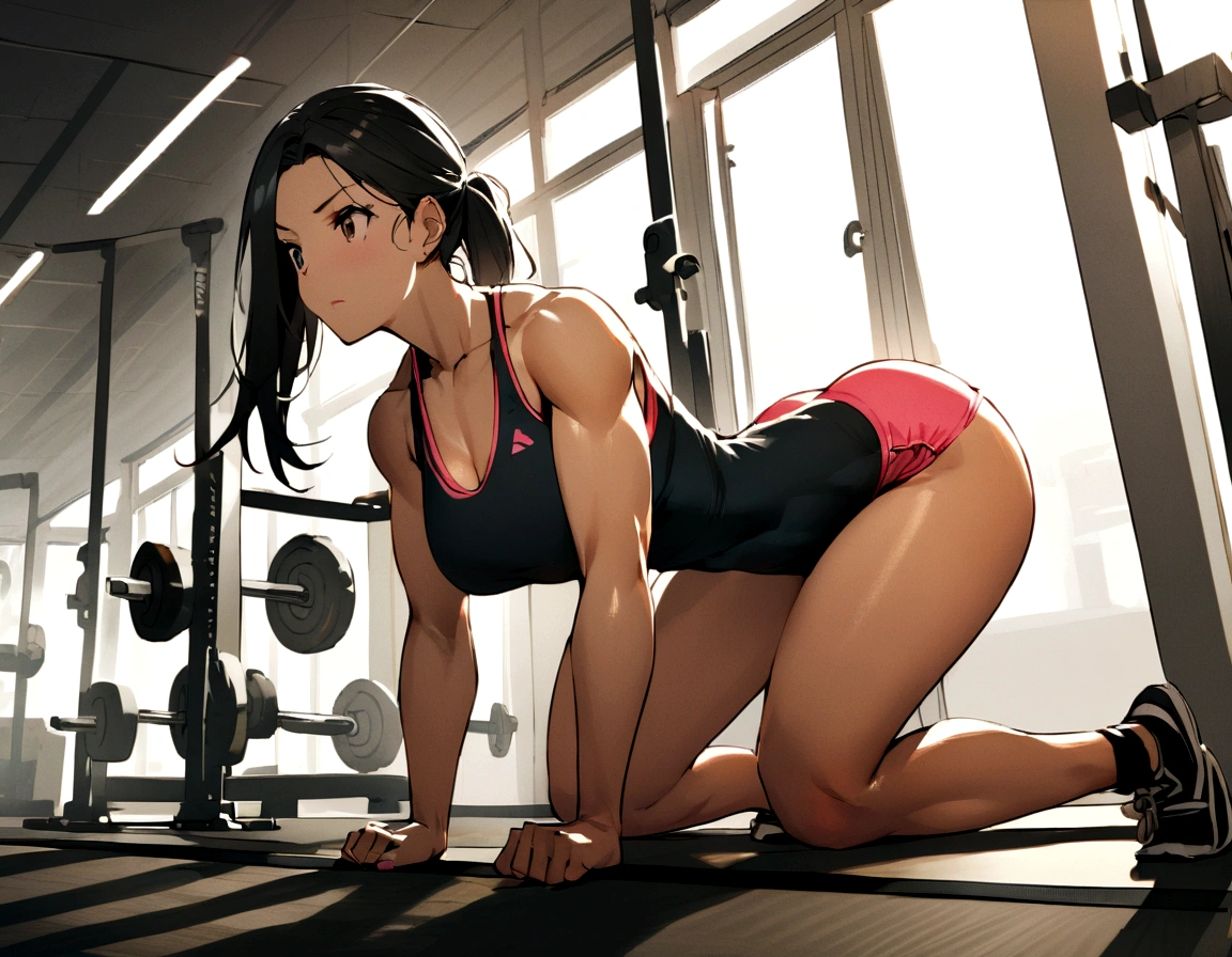 Women doing glutes training in the weight room 