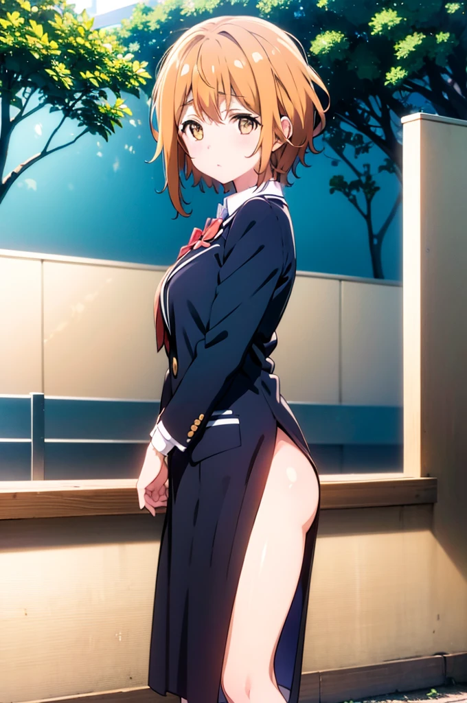 yoshino koiwai, naked, showing her pussy , school yard