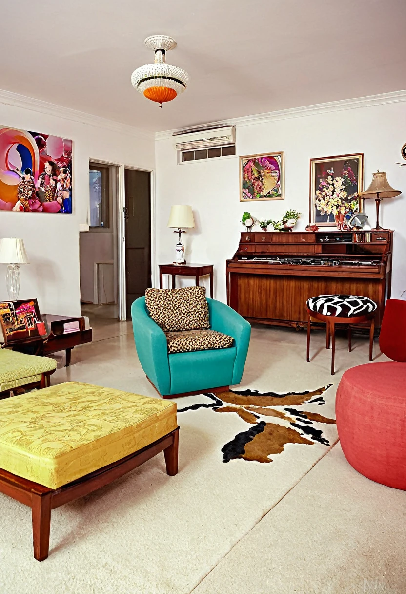 living room, 60s, panavision photo,