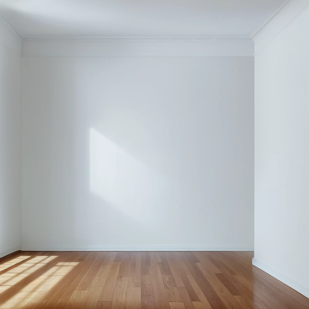 (Ultra realistic image, high resolution 16k, cinematic, high brightness, high saturation, high contrast, high sharpness:1.3) of a (room with white walls:1.4)