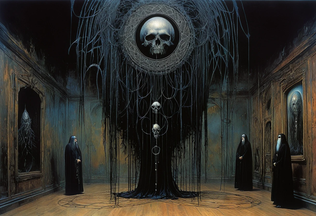 (Masterpiece, best quality), (lo Gothic), Dream Catcher, Vampir, (HG giger, Art by Hermann Nitsch, Beksinski, Dariusz Zawadzki, giger, zdzislaw beksinski)