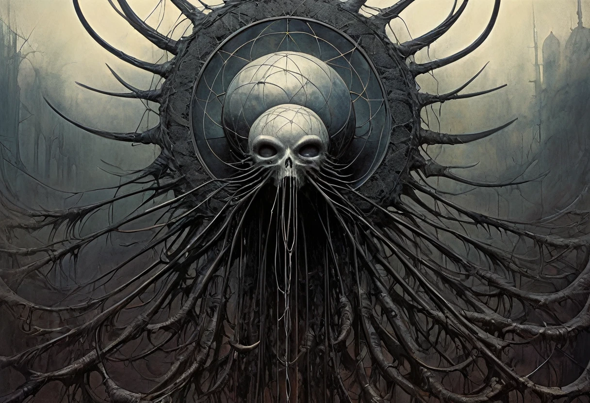 (Masterpiece, best quality), (lo Gothic), Dream Catcher, Vampir, (HG giger, Art by Hermann Nitsch, Beksinski, Dariusz Zawadzki, giger, zdzislaw beksinski)
