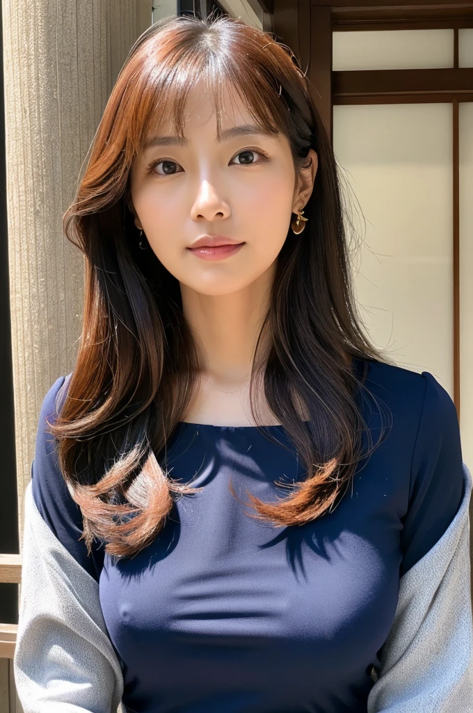 ((Highest quality)), ((masterpiece)), (detailed),Perfect Face,Japanese,Fair skin,Upper Body,Long Hair,Women's Ana Style,blouse, Woman