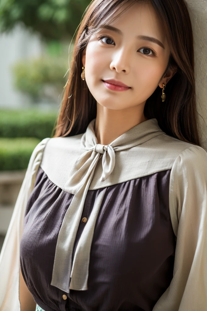 ((Highest quality)), ((masterpiece)), (detailed),Perfect Face,Japanese,Fair skin,Upper Body,Long Hair,Women's Ana Style,blouse,Mature Woman