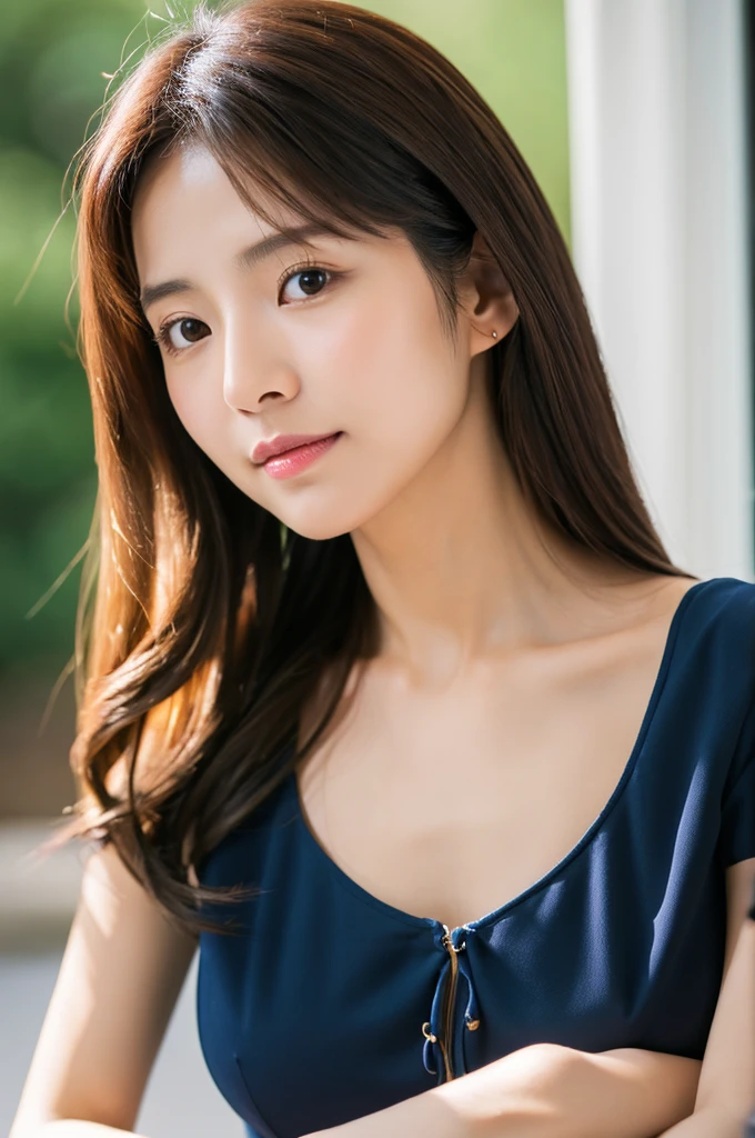 ((Highest quality)), ((masterpiece)), (detailed),Perfect Face,Japanese,Fair skin,Upper Body,Long Hair,Women's Ana Style,blouse,Mature Woman
