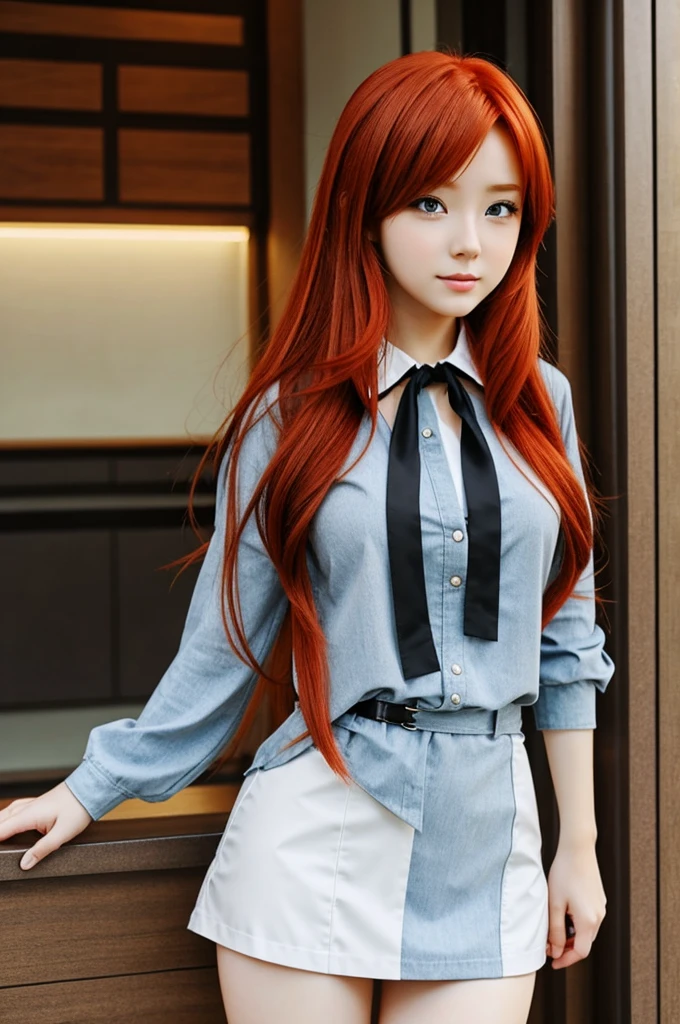 Redhead anime girl in  outfit 