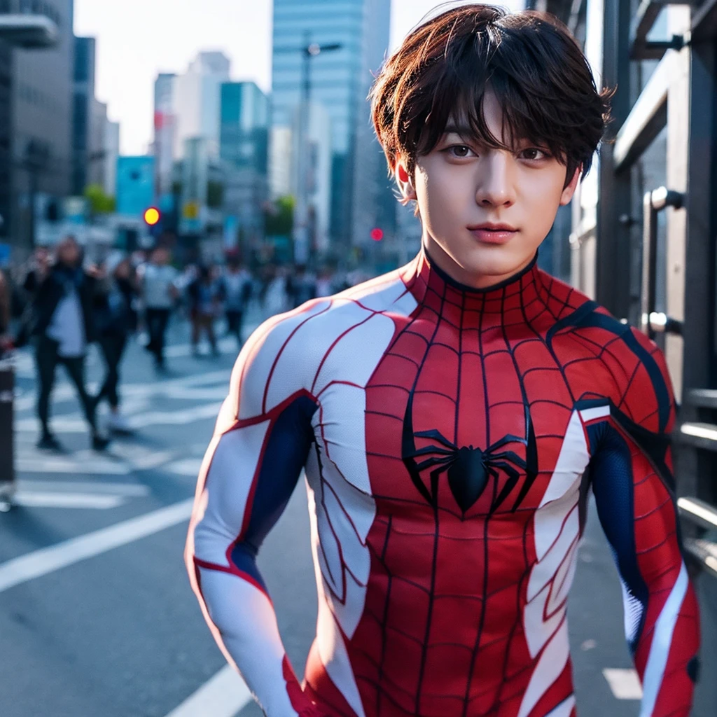 Jeon jungkook dressed as spiderman