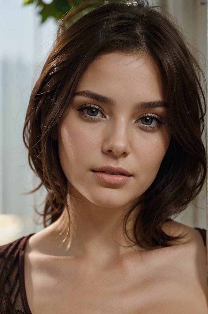 brunette woman close up 
