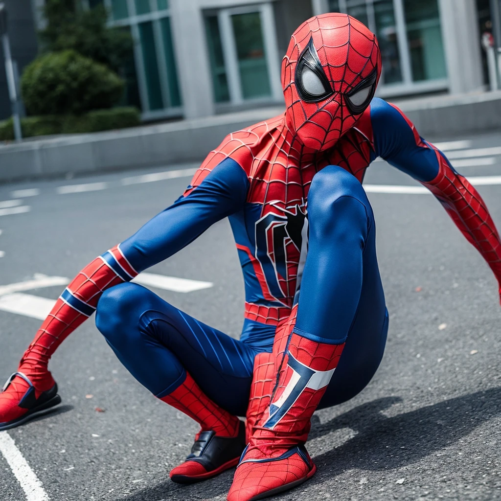Boy dressed as Spiderman (just the torso)