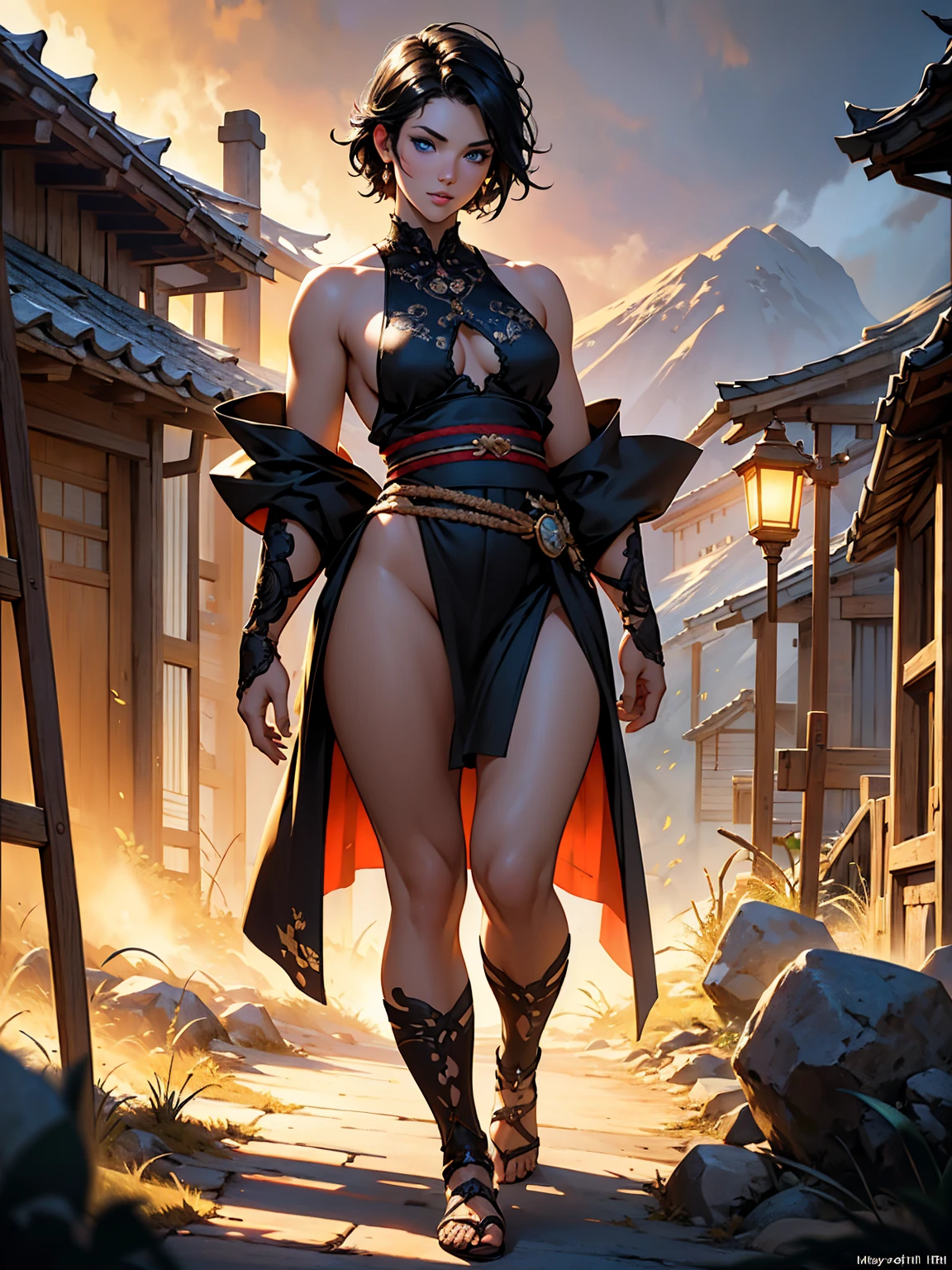 1girl!!, short bob hair, black hair, very small breasts, blue eyes, fair skin, she nude, lot of cum on pussy!!!, full body, full body, medieval japanese house, very sexy body, detailed face, beautiful detailed eyes, beautiful detailed lips, extremely detailed eyes and face, long eyelashes, intricate details, highly detailed, photo realistic, 8k, best quality, masterpiece, cinematic lighting, dramatic lighting, vibrant colors, fantasy, digital art, concept art