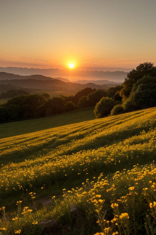 Sun rising landscape: In the bright morning scenery、An image of the sun rising。