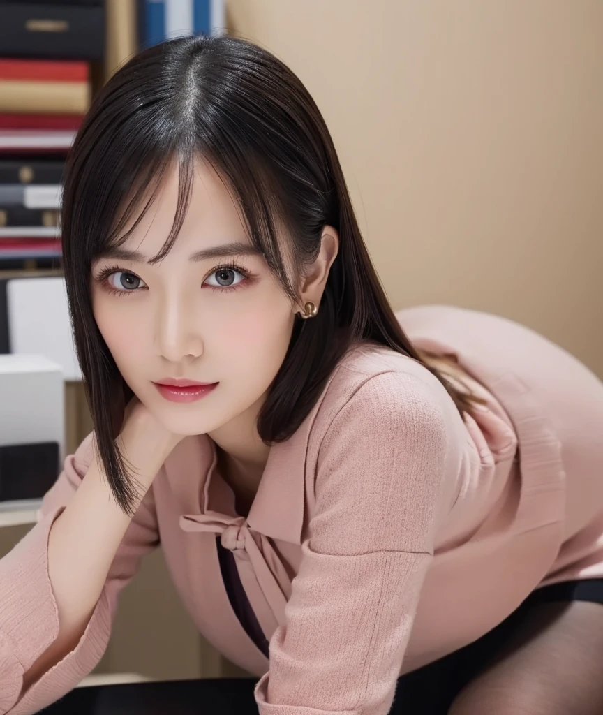 (((masterpiece))),(((High resolution)))、(((8K quality)))、(((Perfect Face)))、(((Beautiful office lady))), ((No sleeve)), tights, skirt, Looking at the camera, ((Top quality eyes)), Detailed face, (Detailed Texture), Looking at the camera, big 
