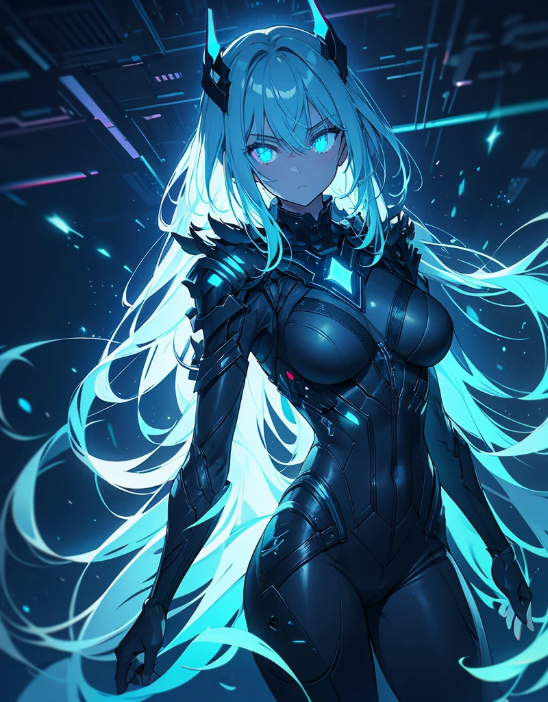 (grainy:0.5), cinematic,Kizi, space, serious, detailedeyes, face detailed, detailed futuristic clothes, lights on clothes, (sight gun:1.1), (Hidden:1.1), (squatt, looking at side:1.1), volumetric lighting, isolation, horor, dark lighting, red bioluminescent details, green bioluminescent details, blue bioluminescent details
