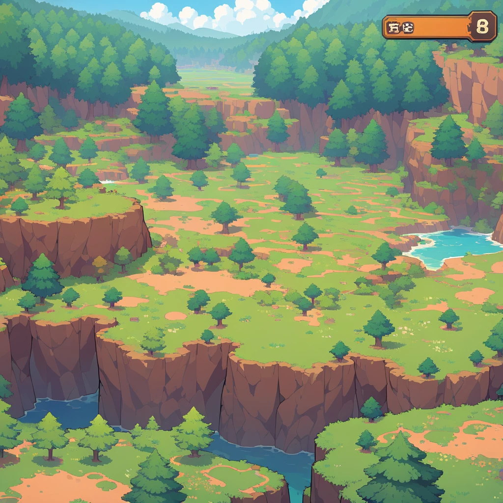 retro video game style,pixelated pastel colors,8-bit characters,blocky shapes,sharp lines,detailed shading,classic gaming vibe,nostalgic atmosphere,classic arcade games,masterpiece:1.2,ultra-detailed,illustration style, 2d texture, stone texture, 4 k seamless mud texture, video game texture, dirt texture, tileset, game tiles, grass, 3/4th perspective trees, cliff formation tileset, cliff texture tileset, 3/4th perspective forest, topdown view, game texture, game art, dirt, , tileable texture, top down view, 3/4th perspective