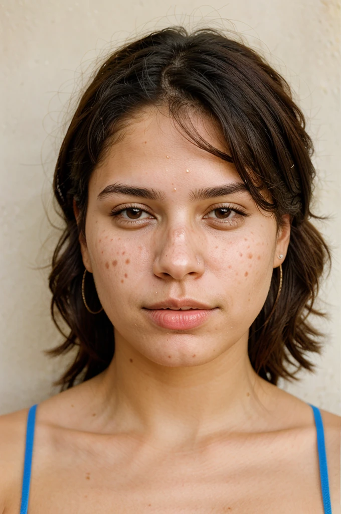 Cuban woman, age 26. Face with acne and blemishes, did