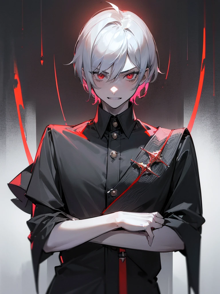Chico de anime con cabello blanco y ojos rojos sosteniendo una pistola, ojos rojos, furioso, molesto, enfadado, rostro varonil, Badass Anime 8K, Personaje masculino de anime, Gapmoe Yandere Grimdark, 2 b, 2b, Tendencias en ArtStation Pixiv, Hermoso dios masculino de la muerte, Chico alto de anime con ojos azules, Arte Zerochan, vampiro masculino, El vampiro, por Shitao, Hajime Yatate