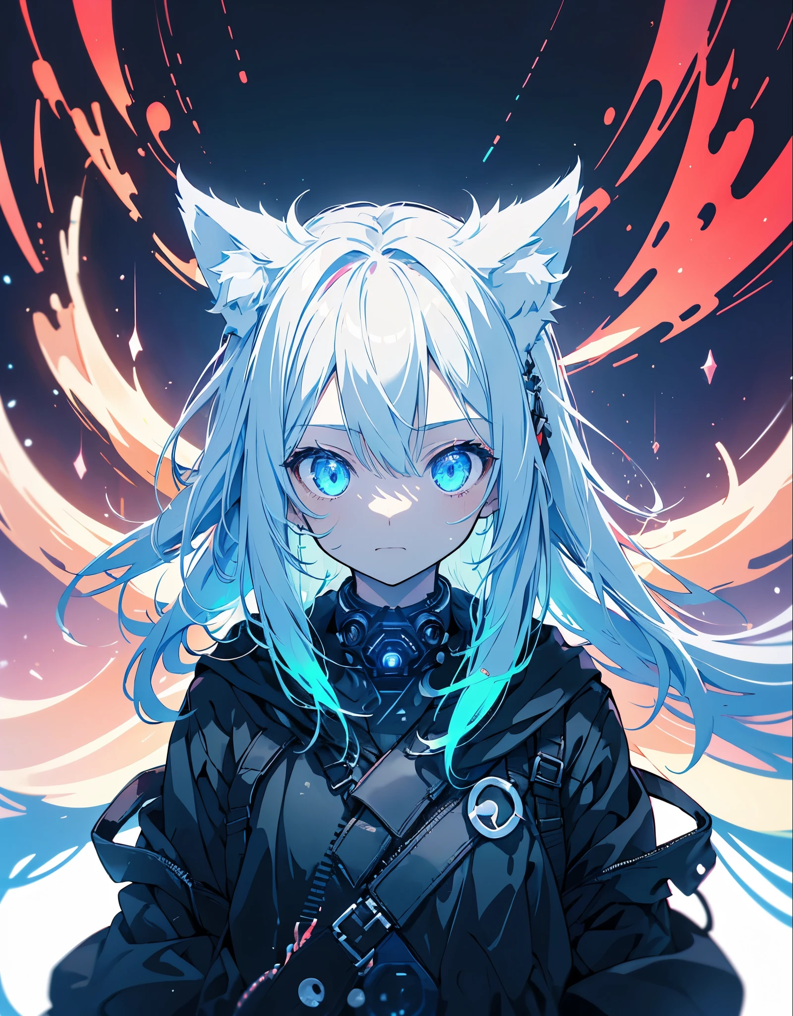 (grainy:0.5), cinematic,Kizi, space, serious, detailedeyes, face detailed, detailed futuristic clothes, lights on clothes, (sight gun:1.1), (Hidden:1.1), (squatt, looking at side:1.1), volumetric lighting, isolation, horor, dark lighting, red bioluminescent details, green bioluminescent details, blue bioluminescent details, ((little neko ears)), ((fox tail)), ((little horny)), ((18 years old)) 